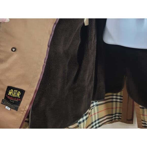 Culwell Sons Brown York Lined Trench Coach 42 Short Button Closure - Picture 5 of 15